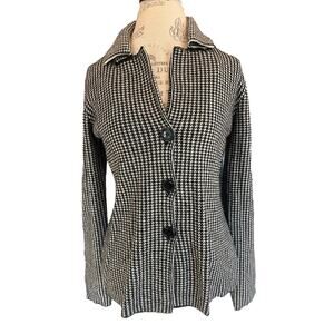 Bartolini made in Italy houndstooth cardigan - wool, cashmere blend - size L